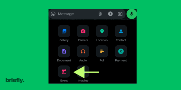 how to create an event on WhatsApp